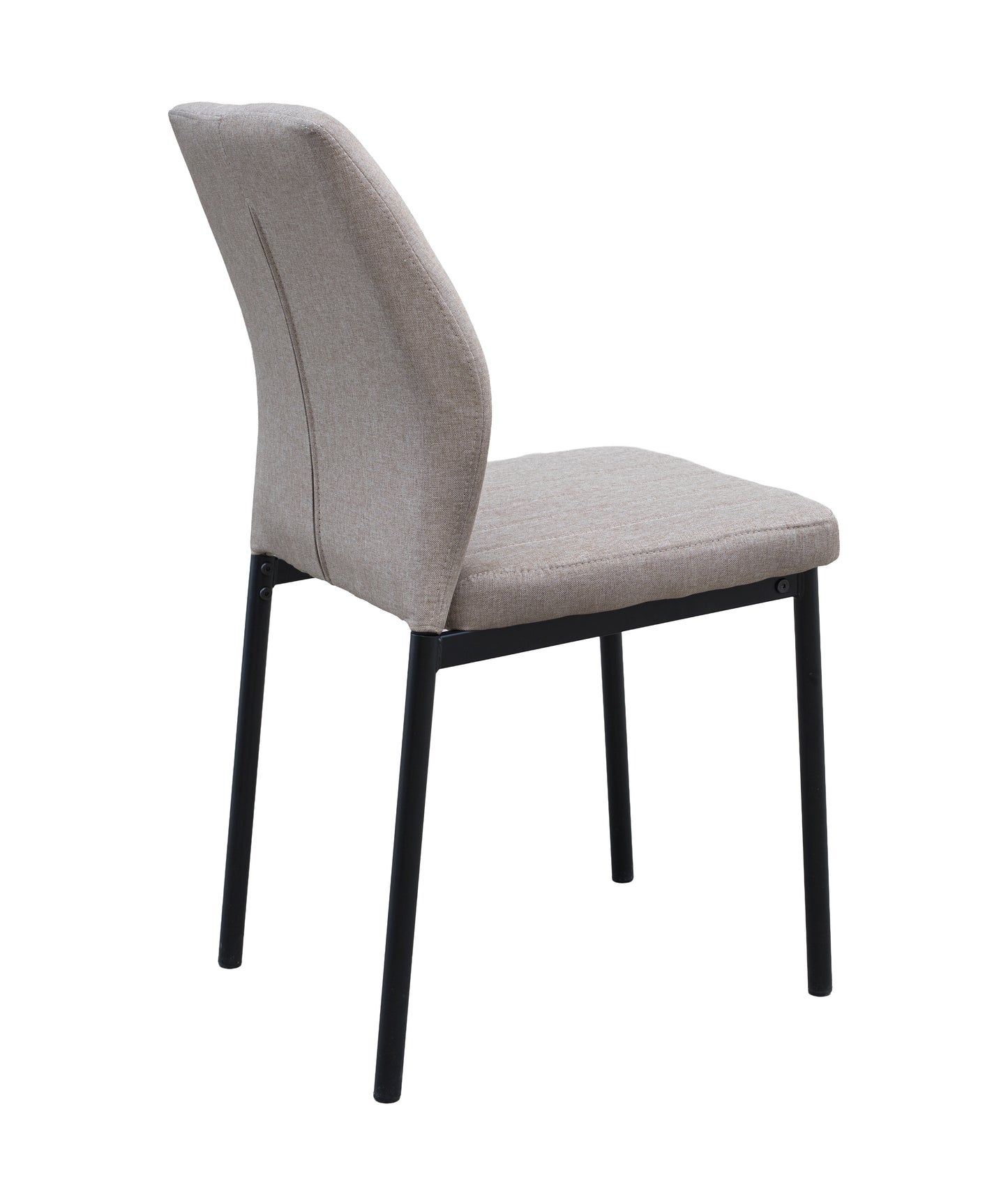 Juego de 4 Sillas tapizadas de comedor con costuras verticales y estructura metálica