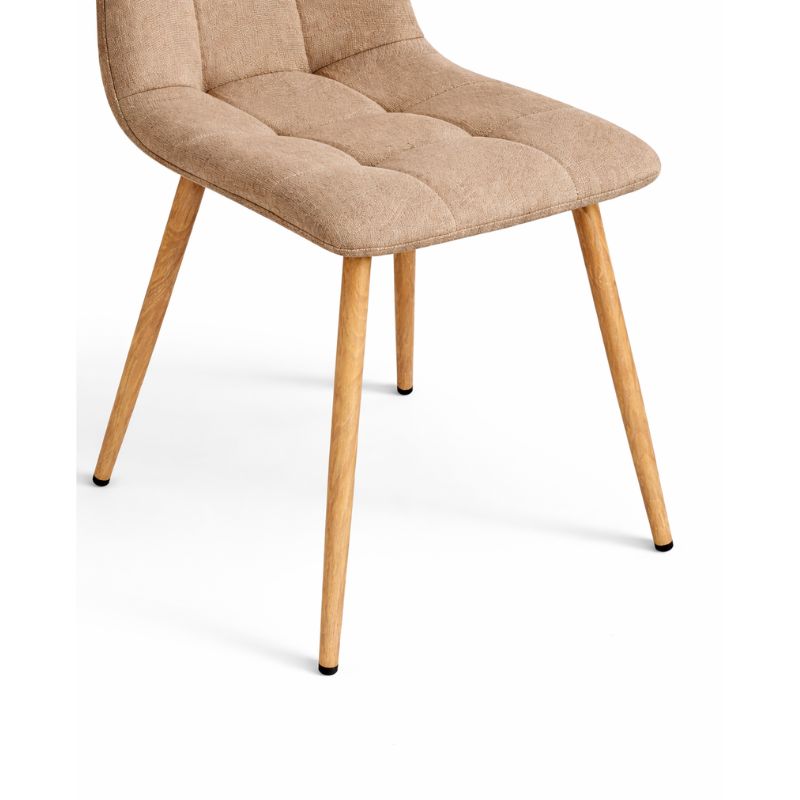 Juego de 4 Sillas de comedor tapizada con costuras acolchadas - Diseño Elegante