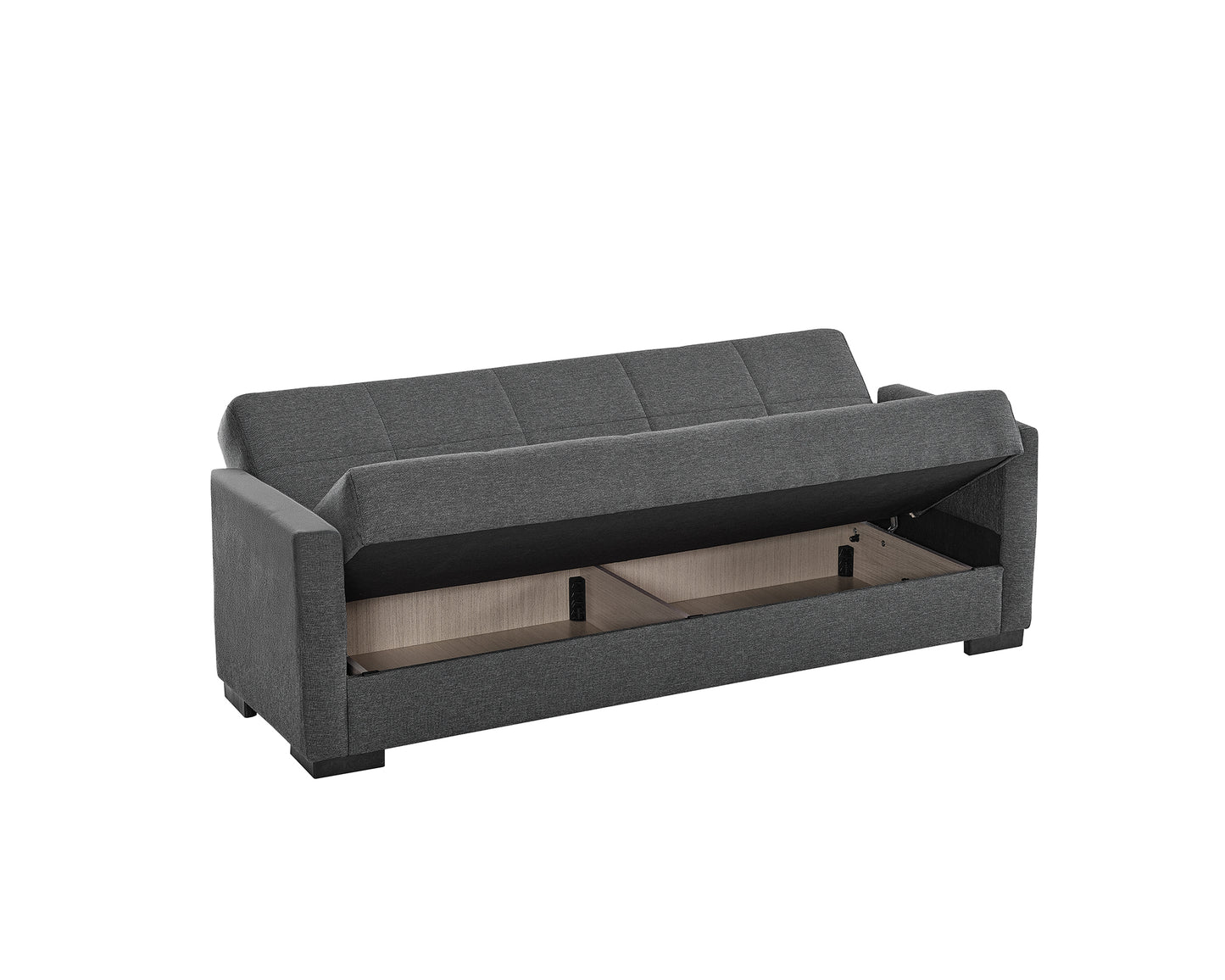 Sofá Cama Clic Clac 3 Plazas en Tela Gris – Compacto y Funcional – Estilo Moderno Convertible – 212x81x73 cm - Buyqualia