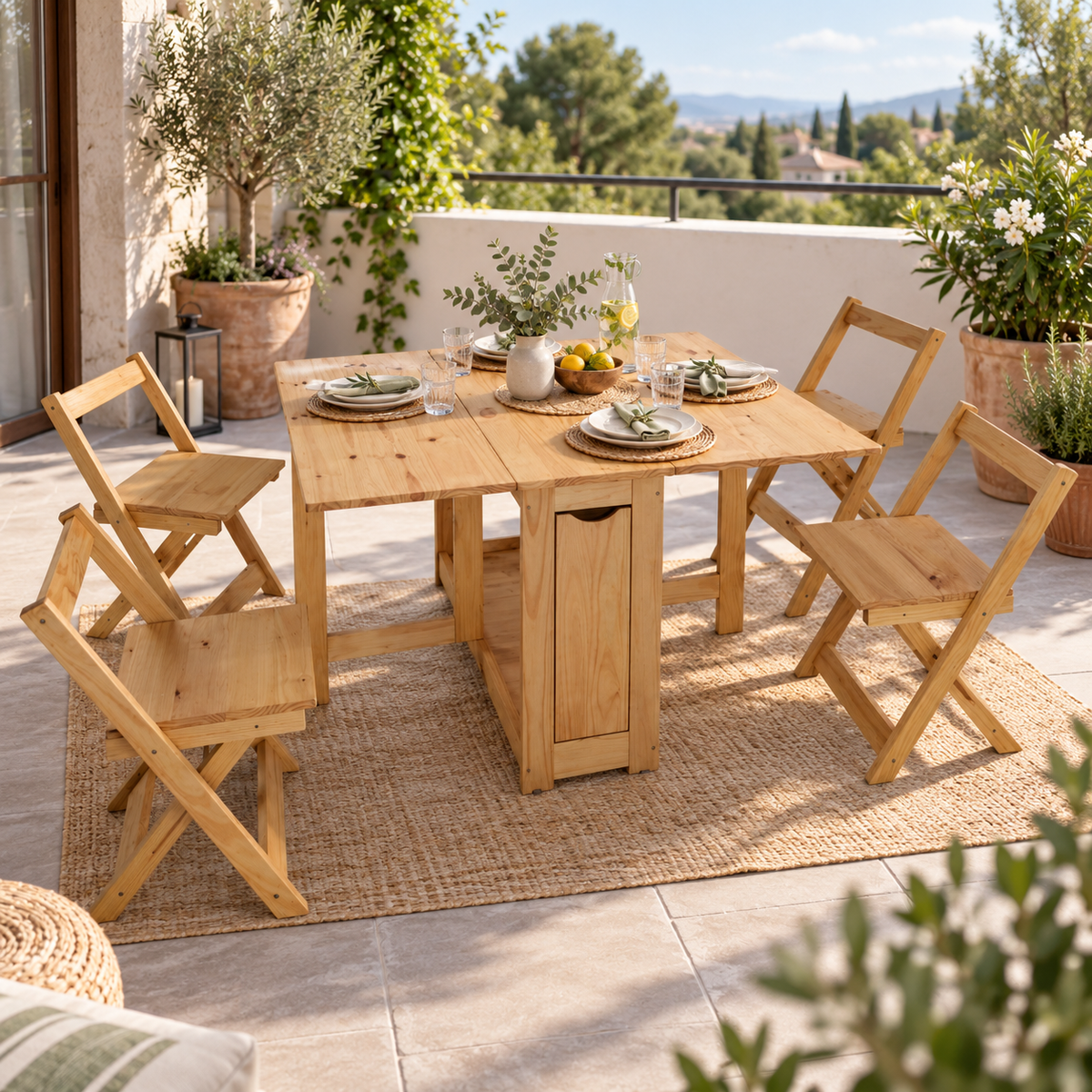 Set de mesa plegable + sillas