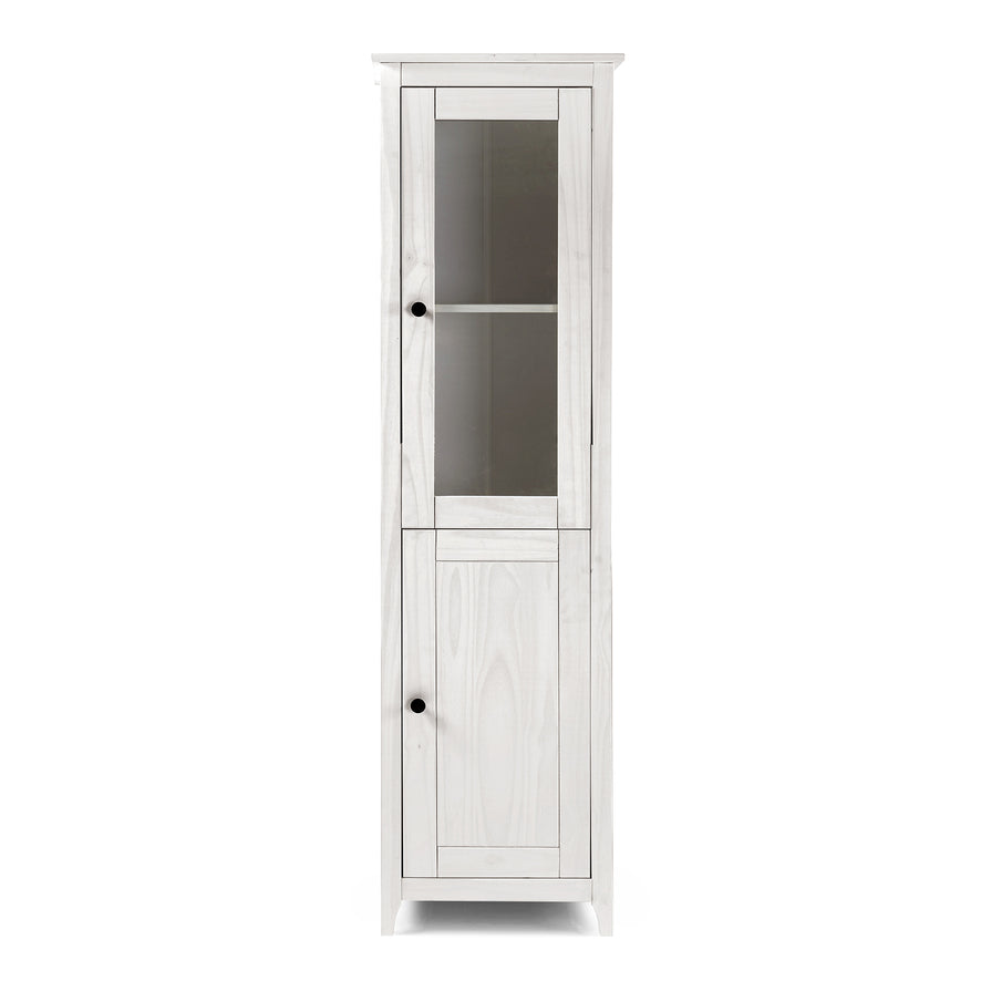 Buyqualia - Vitrina OSMA, 1 Puerta + 1 Puerta. 180x50x35, Blanco Abierto