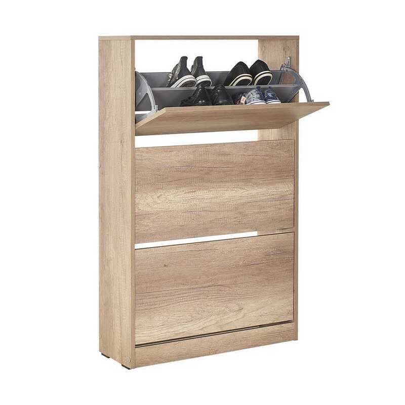Zapatero blanco moderno de gran capacidad para recibidor o dormitorio