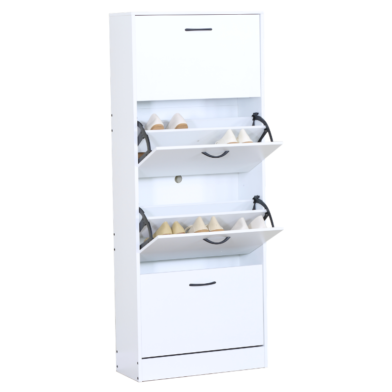 Zapatero organizador vertical de 4 niveles color blanco