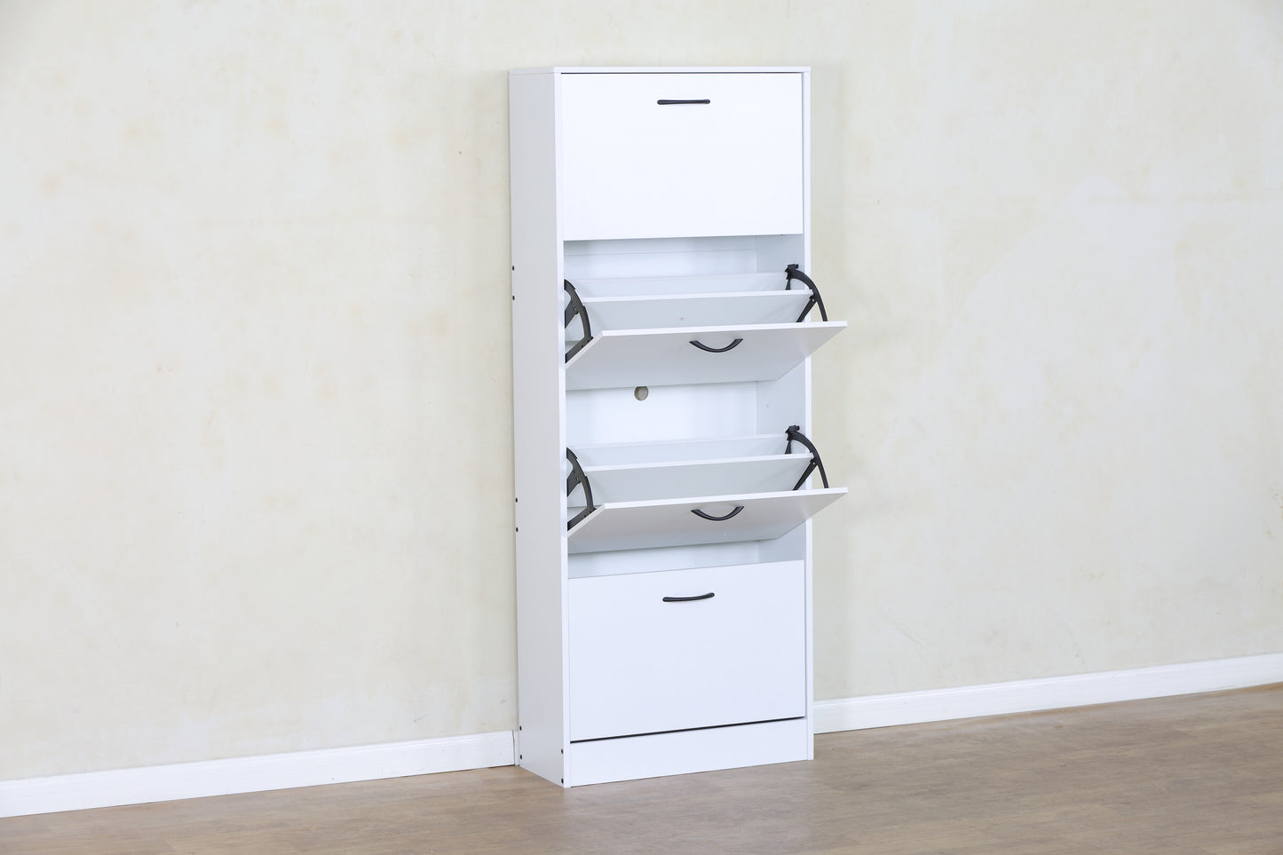 Zapatero organizador vertical de 4 niveles color blanco