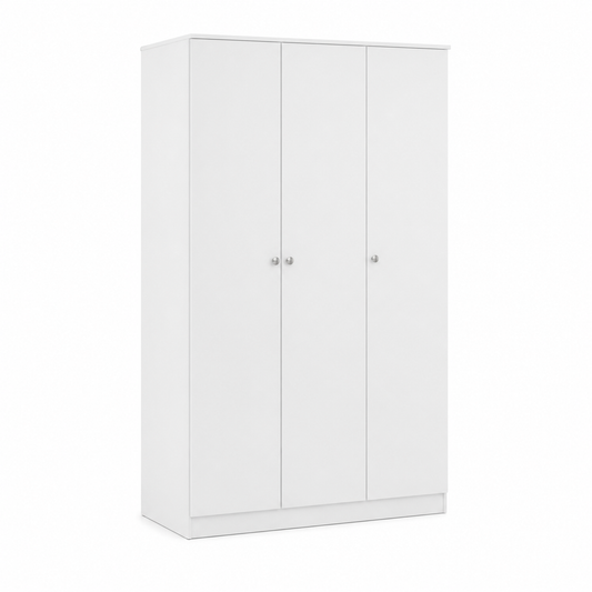 Armario Blanco 175x112x49 cm con 3 Puertas – Armario de Dormitorio Moderno y Funcional