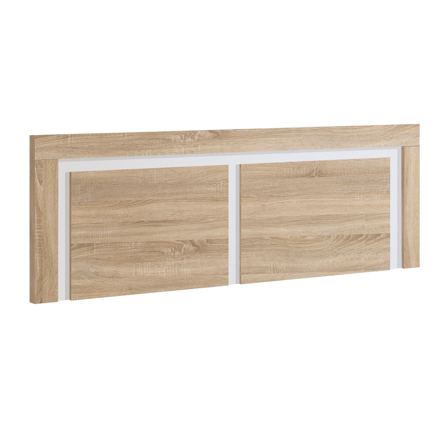 Buyqualia Cabecero Cama 150 en Roble y Blanco (Largo 155 cm/Alto 60 cm/Grosor 3 cm)