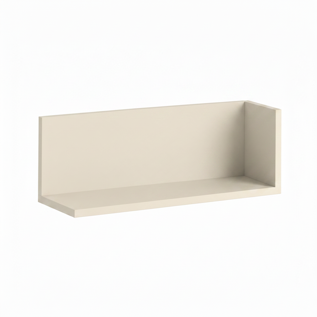 Estantería de Pared en Color Beige – 17x45x20 cm | Diseño Funcional con Balda Inferior y Balda Lateral Derecha - Buyqualia