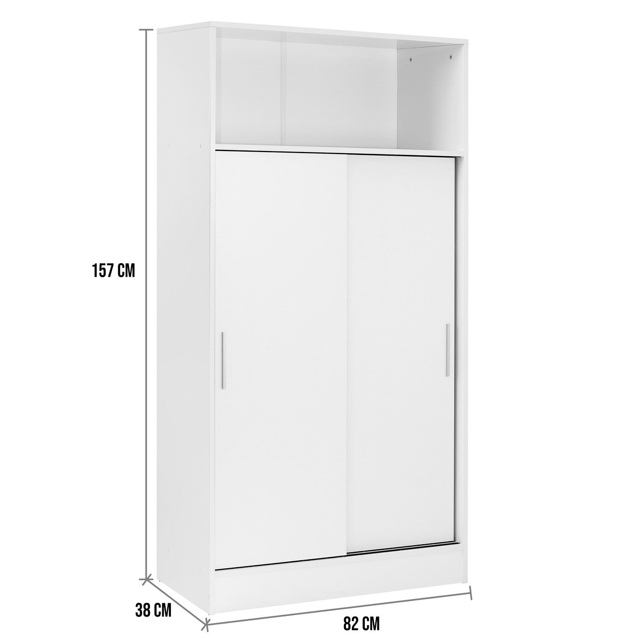 armario despensero multiusos con puertas correderas color blanco con medidas de buyqualia
