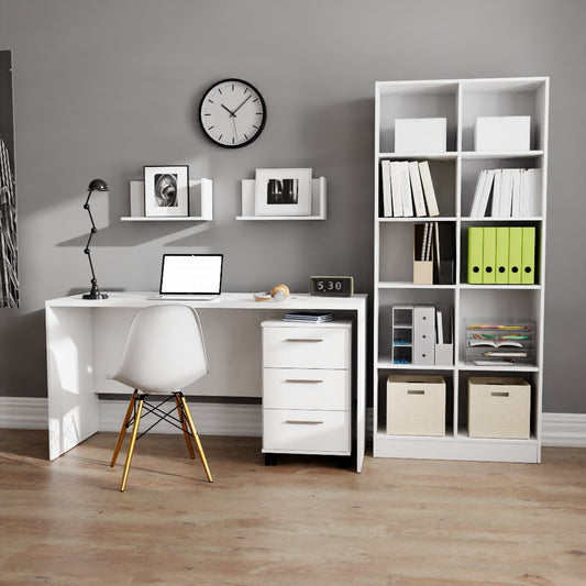 Mesa oficina o escritorio en color blanco en ambiente de Buyqualia